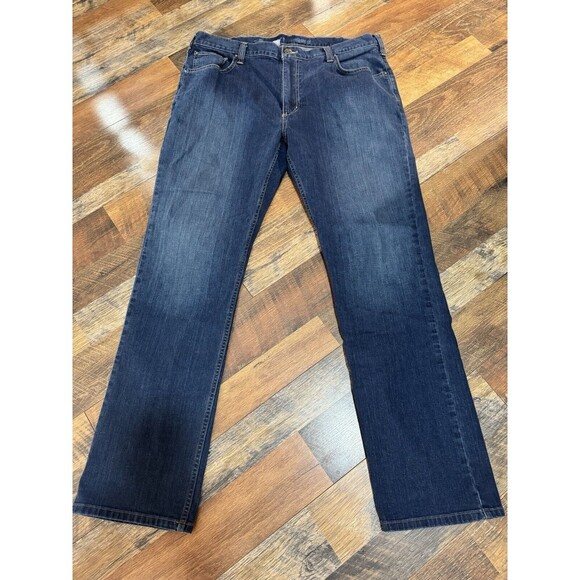 Carhartt Jeans Mens 40x34 Blue Dark Denim Straight Western Cowboy Workwear - Picture 1 of 6